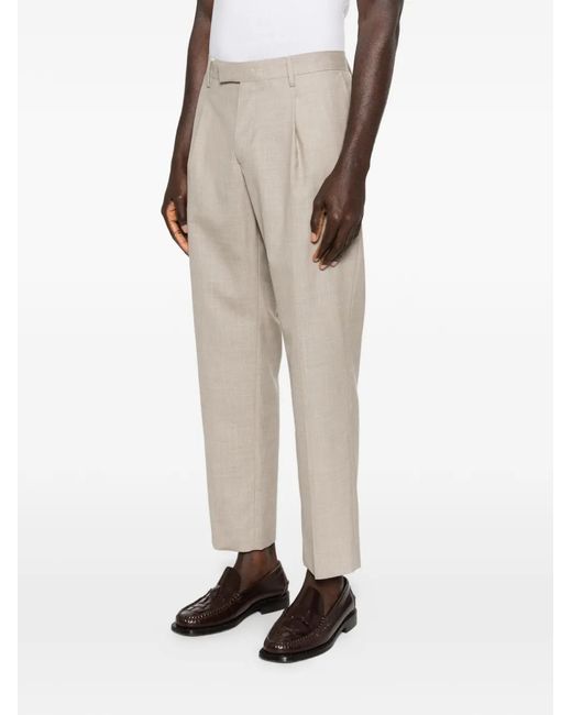 Grayed White Pantalon Albert À Design Plissé for men