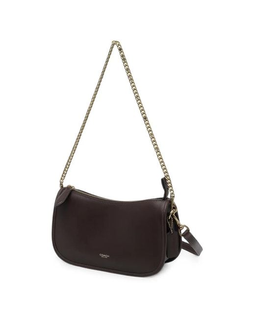 COACH Black Waverly Leather Shoulder Bag