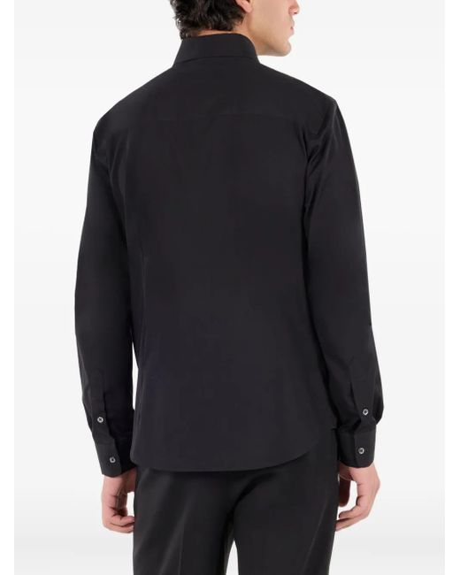 Roberto Cavalli Blue Logo-Embroidered Shirt for men