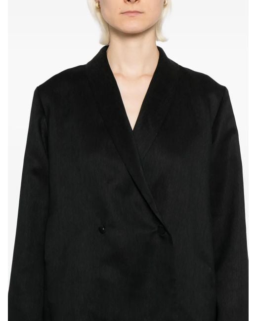 Blazer de seda con cuello esmoquin Eileen Fisher de color Black
