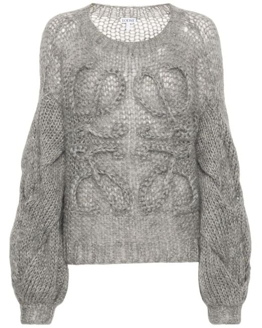 Loewe オープンニット セーター Gray