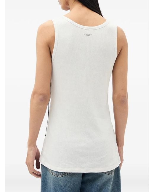 Ann Demeulemeester White Angel-Print Rib-Knit Vest for men