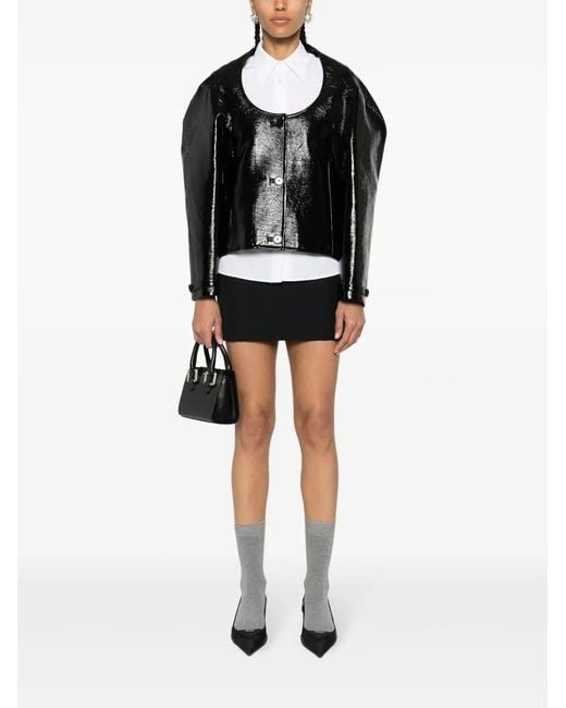 Courreges Black Cocoon Vinyl Jacket