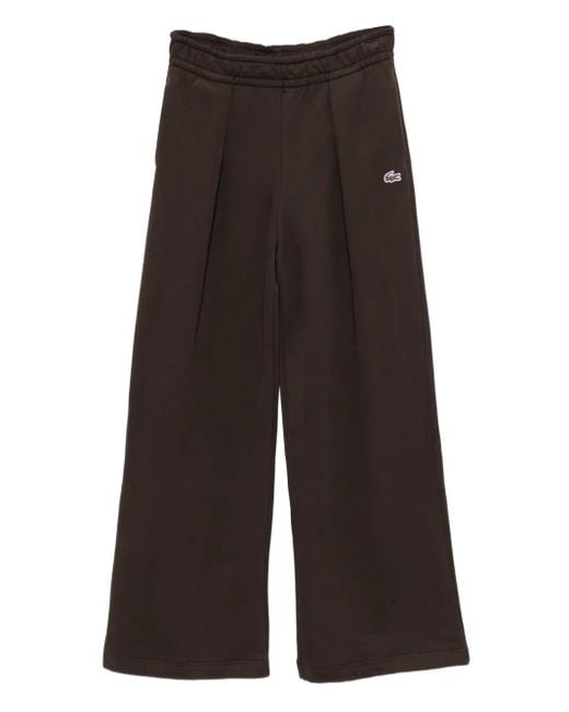 Lacoste Gray Logo Pleated Track Pants