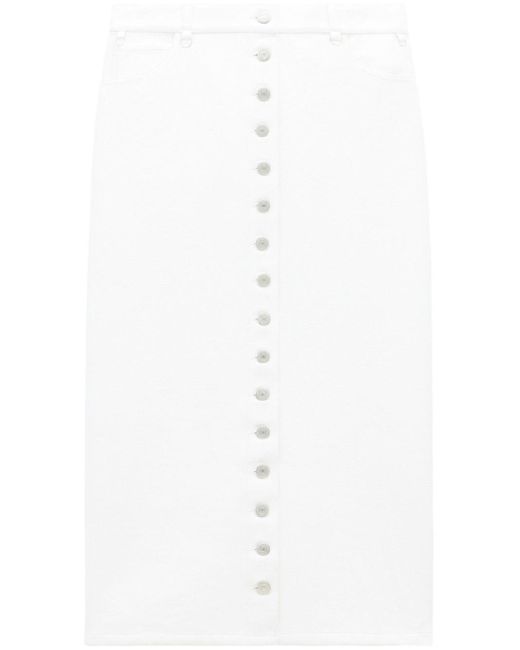 Courreges White Vinyl-finish Midi Skirt