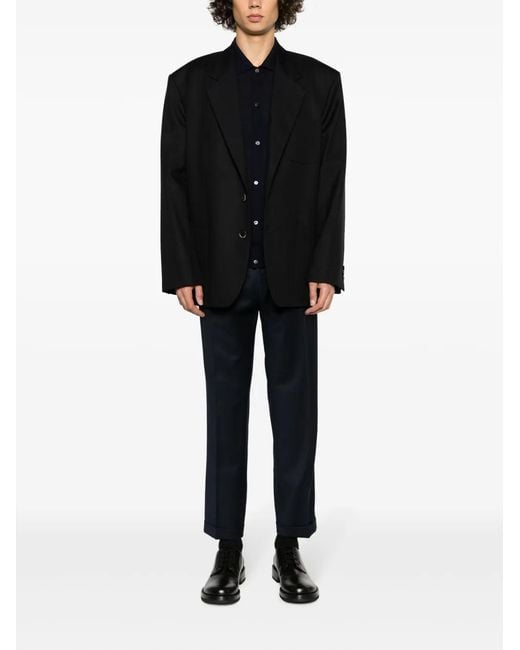 Ballantyne Blue V-Neck Wool Cardigan for men