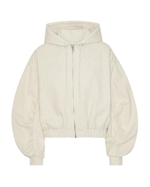 ROTATE BIRGER CHRISTENSEN White Balloon-Sleeve Hooded Jacket