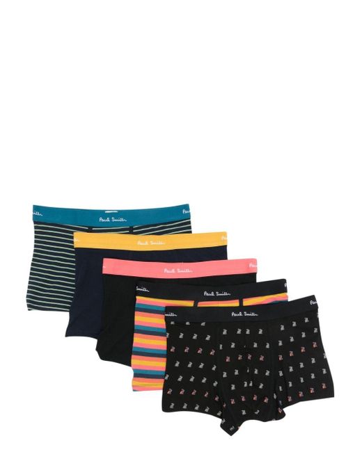 Paul Smith Black Mix-print Cotton Boxers (pack Of Four) for men