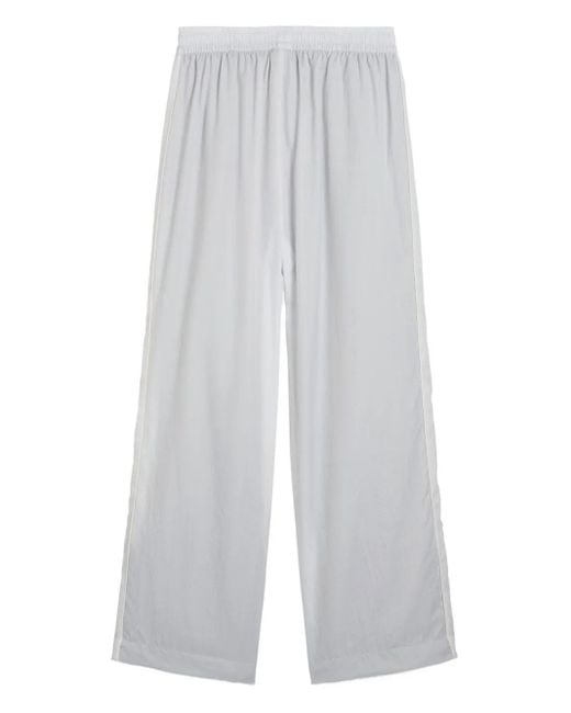 PUMA White Side-Stripe Track Pants