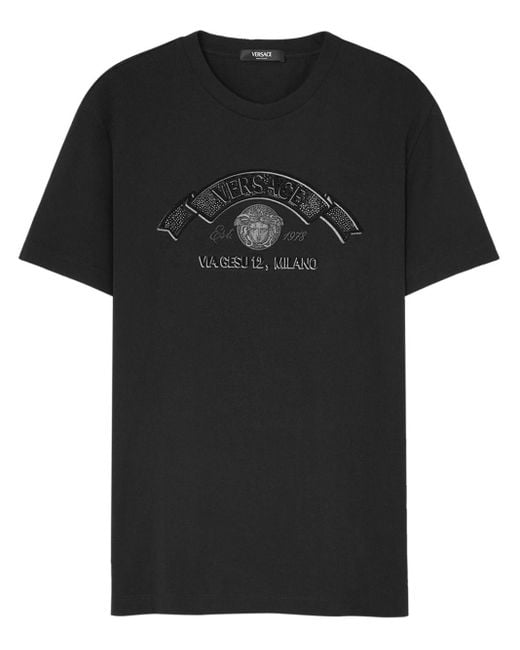 Versace Black Medusa Stamp 3d T-shirt for men