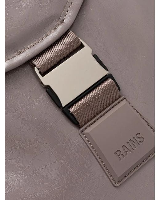 Rains Gray Valera Buckle-Fastening Logo-Patch Backpack