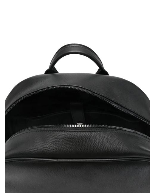 Kiton Black Zip-Fastening Backpack for men