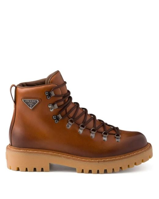 Prada Stiefel Mit Schnürung in Brown für Herren