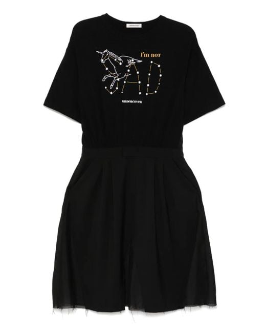 Undercover Black Kleid Mit Kurzen Ärmeln
