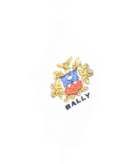 Bally White Crest-Embroidered T-Shirt for men