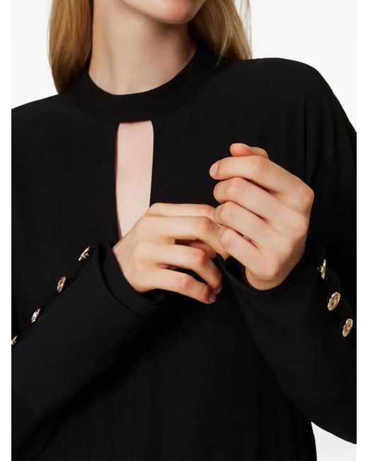 Twinset Georgette Midi-Jurk in het Black