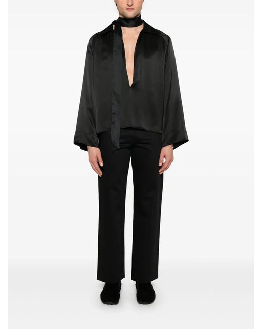 AARON ESH Black Wool Trousers for men