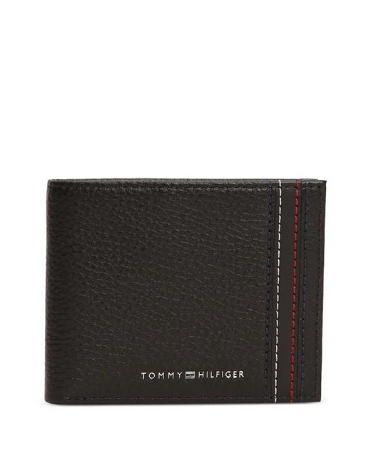 Tommy Hilfiger Black Leather Bi-Fold Wallet for men