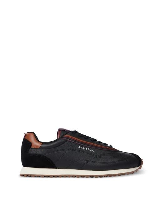 Paul Smith Black Haskell Panelled Sneakers for men