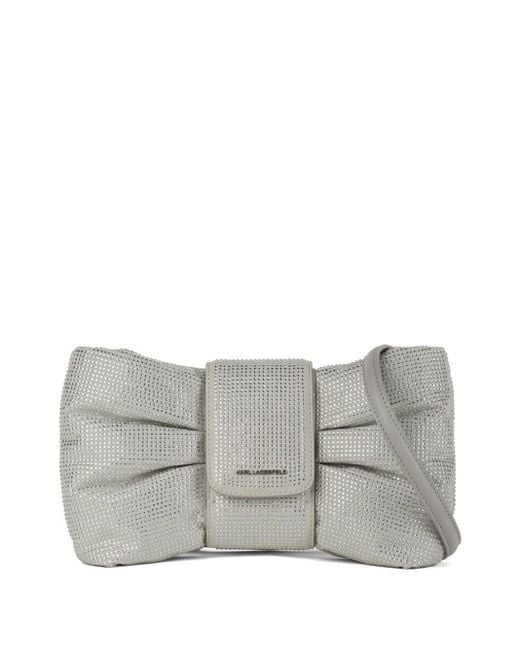 Karl Lagerfeld Gray Small Kl Studio Bow Cross Body Bag