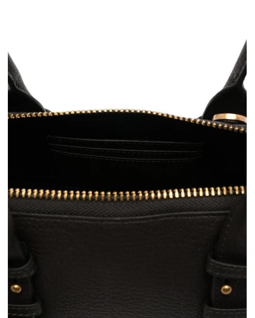 Pinko Black Big Bowling Horizontal Leather Tote Bag