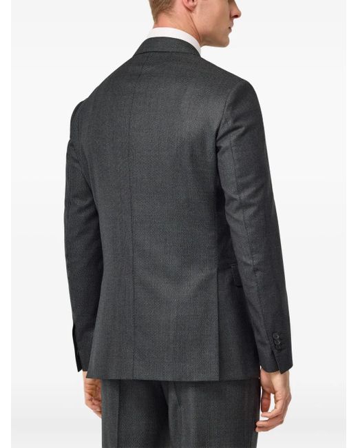 Boggi Blazer Met Vogeloog Van Scheerwol in het Black voor heren