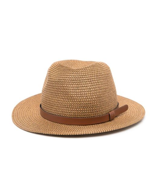 Sombrero de verano con placa del logo Emporio Armani de color Natural