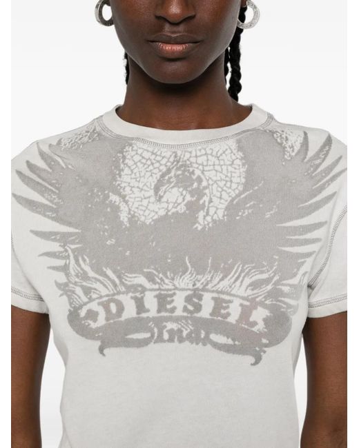 DIESEL Gray T-Ila-Aa7 Graphic-Print T-Shirt