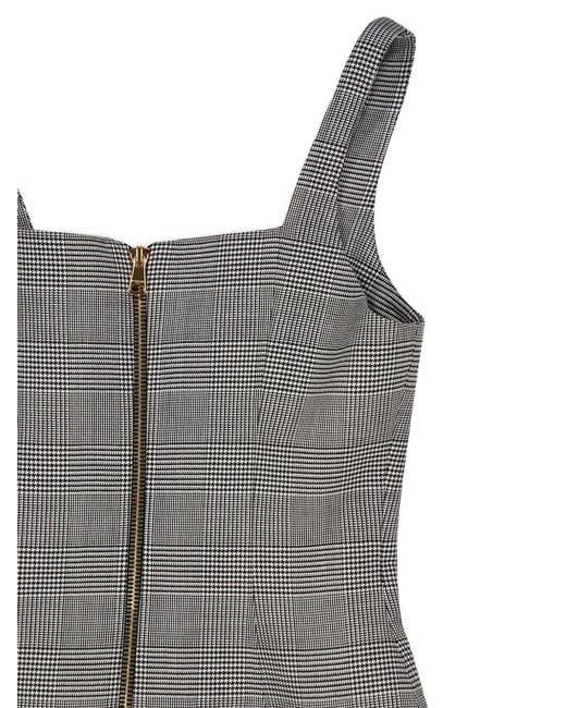 Balmain Gray Sleveless Mini Dress