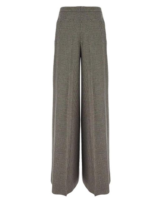 Lardini Gray Herringbone-Patterned Trousers