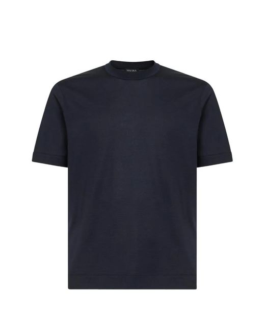 Zegna Blue Crew-Neck T-Shirt for men
