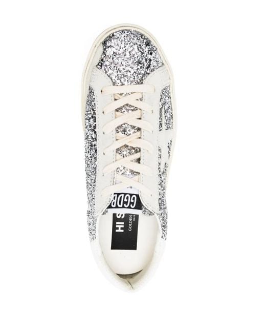 Sneakers Hi-Star Con Glitter di Golden Goose Deluxe Brand in White