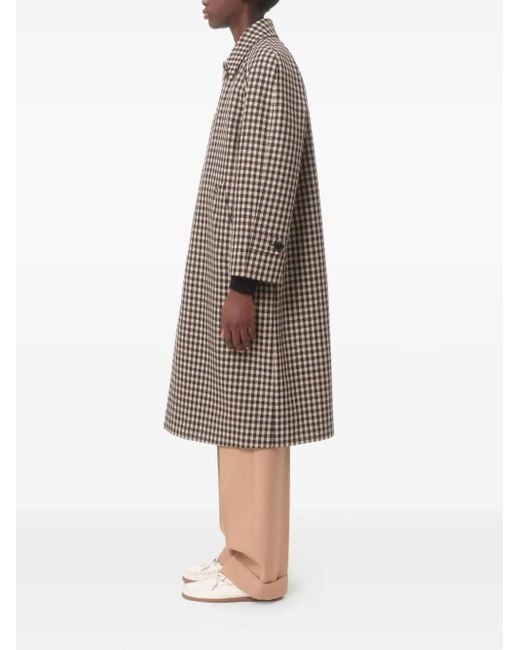 Valentino Garavani Natural Checked Long Coat for men