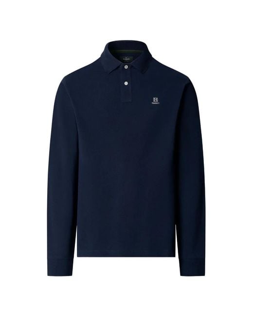 Hackett Blue Heritage Long-Sleeve Polo Shirt for men