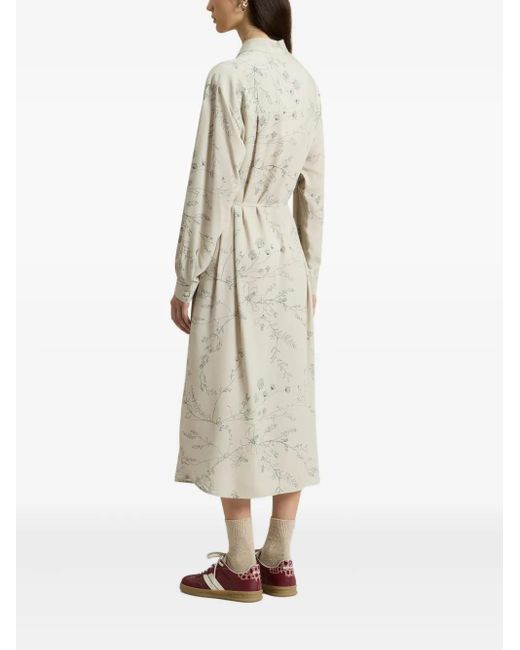 Woolrich White Floral Print Shirt Dress