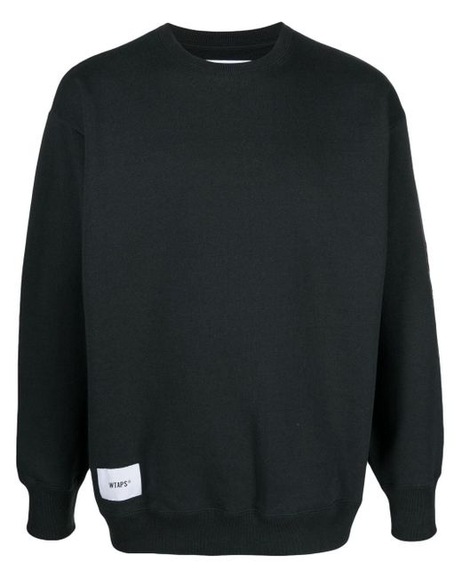 (w)taps Black Cut&sewn All 01 Cotton Sweatshirt for men