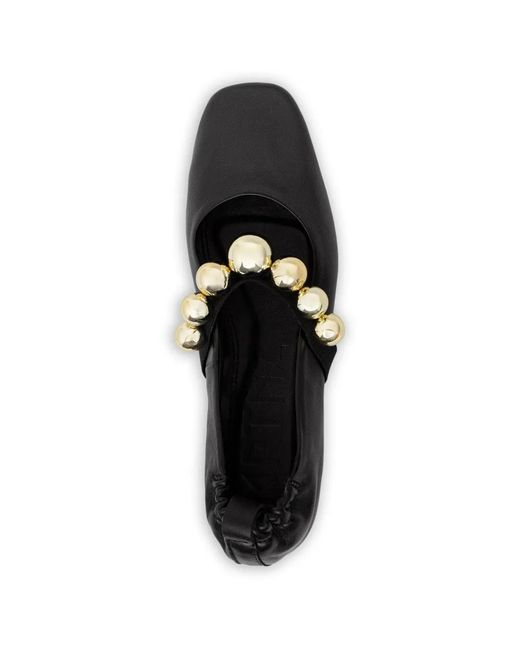 Souliers Martinez Black Ballerines Flamenca À Perles