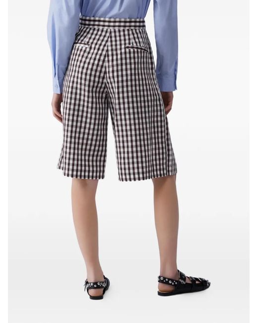 Liu Jo White Gingham Bermuda Shorts