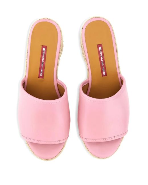Moschino Pink Espadrille Platform Sandals