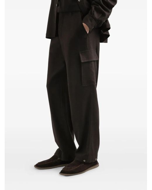 Dolce & Gabbana Black Adjustable-Hem Cargo Pants for men
