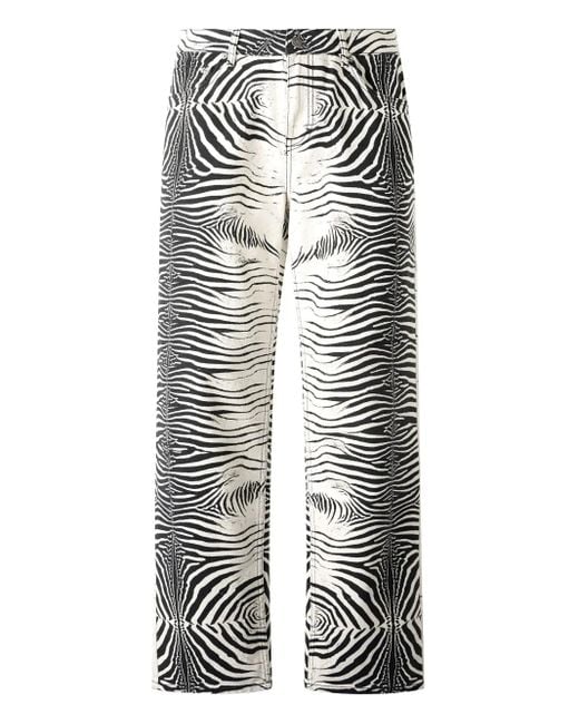 Roberto Cavalli White Tigress-Print Trousers for men