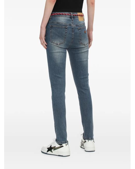 A Bathing Ape Blue Appe Braided Straight-Leg Jeans