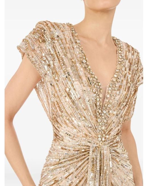 Jenny Packham Metallic Lacie Maxi Dress