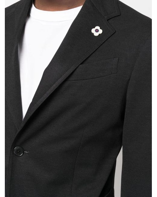 Lardini Black Buttoned-Up Single-Breasted Blazer for men
