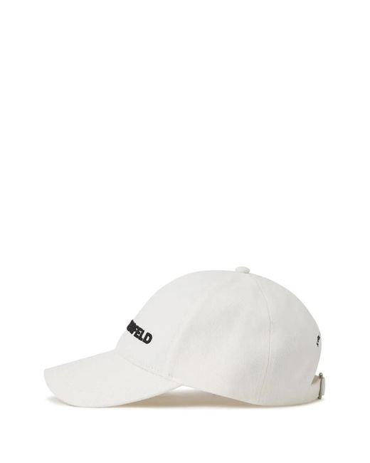 Karl Lagerfeld White K/Essential Baseball Cap