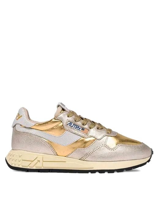 Zapatillas Reelwind de piel metalizada Autry de color Natural