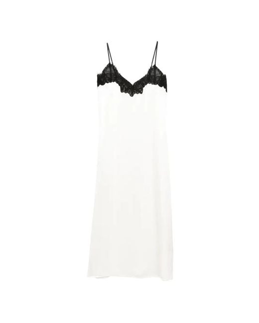 Co. White Cami Lace-Trim Midi Slip Dress
