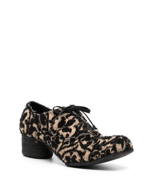 Uma Wang Black Jacquard Square-toe Brogues