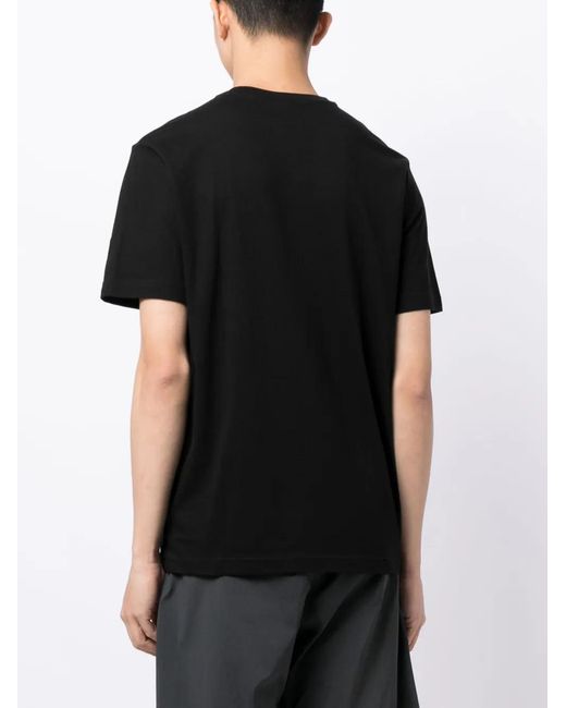 Lacoste Black Crocodile Logo-Patch V-Neck T-Shirt for men
