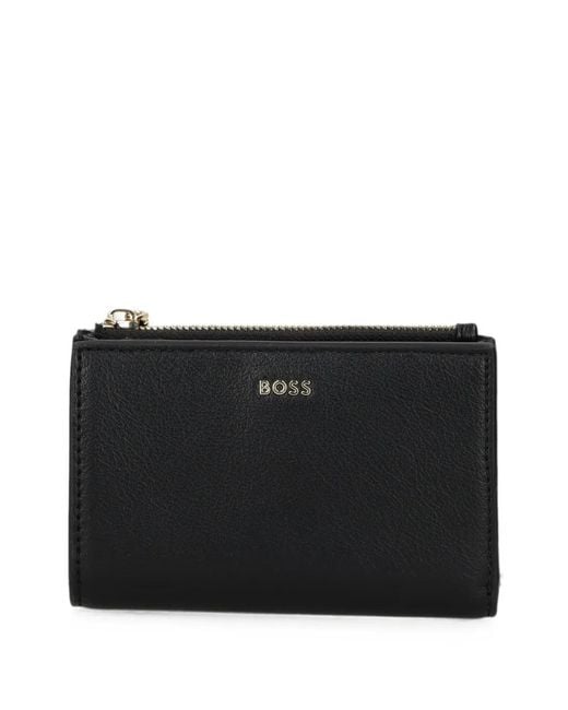 Boss Black Logo-Plaque Bi-Fold Wallet for men